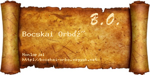 Bocskai Orbó névjegykártya